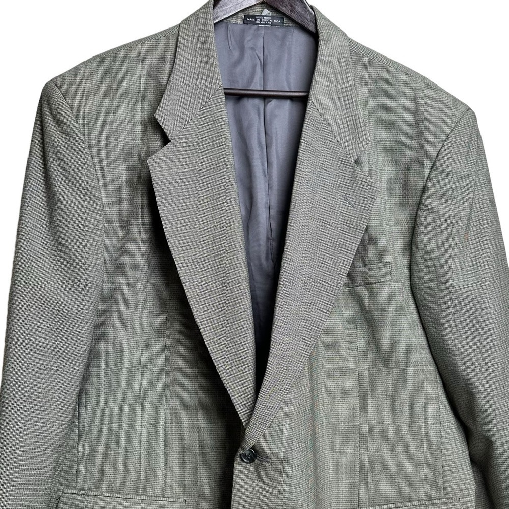 Vintage Oleg Cassini Size 48R Patterned Sport Coat Blazer New Wool Men's Retro - Picture 6 of 13